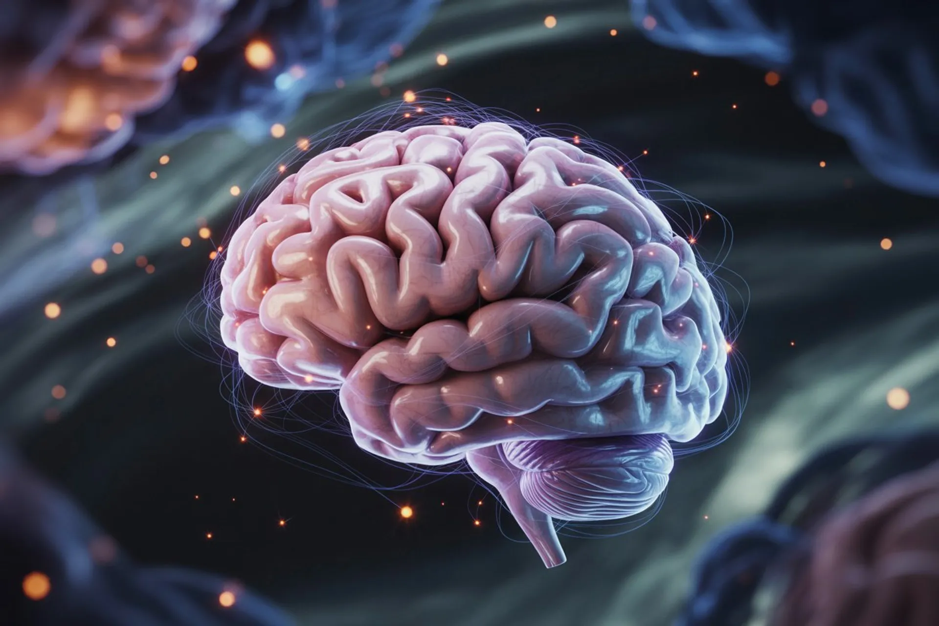 Representación gráfica del cerebro y conexiones neuronales