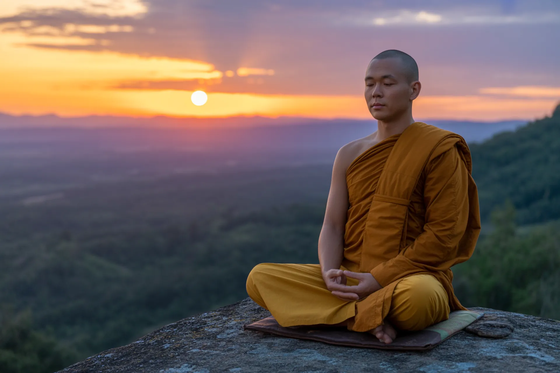 Persona meditando en la naturaleza, simbolizando confianza interna