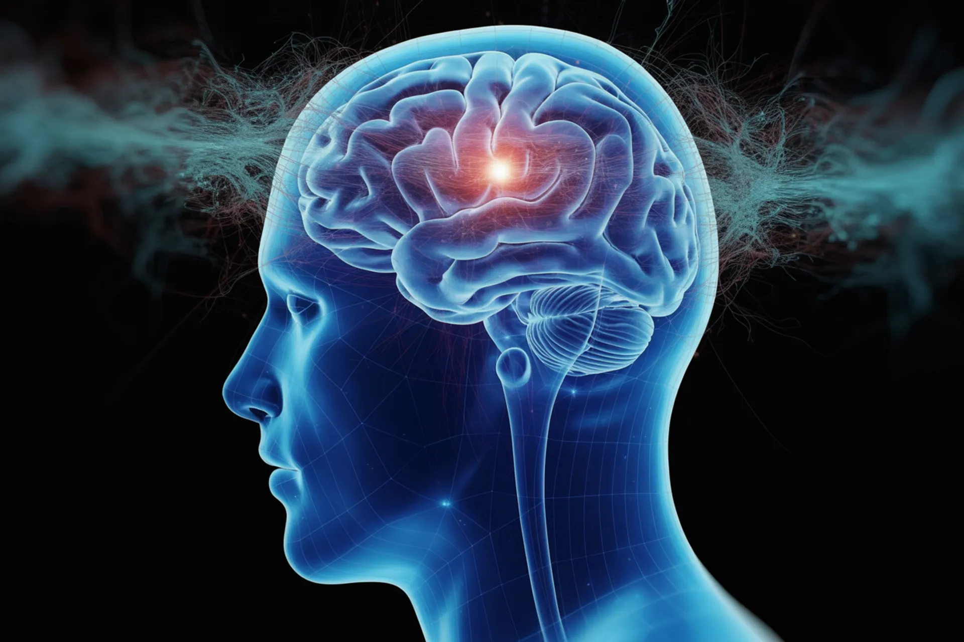 Cerebro humano estilizado con colores emocionales
