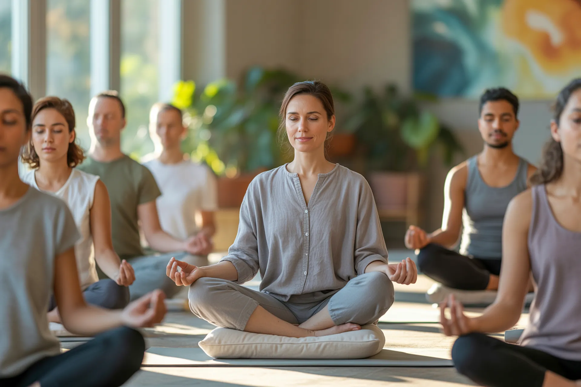 Grupo de personas en un programa de mindfulness MBCT