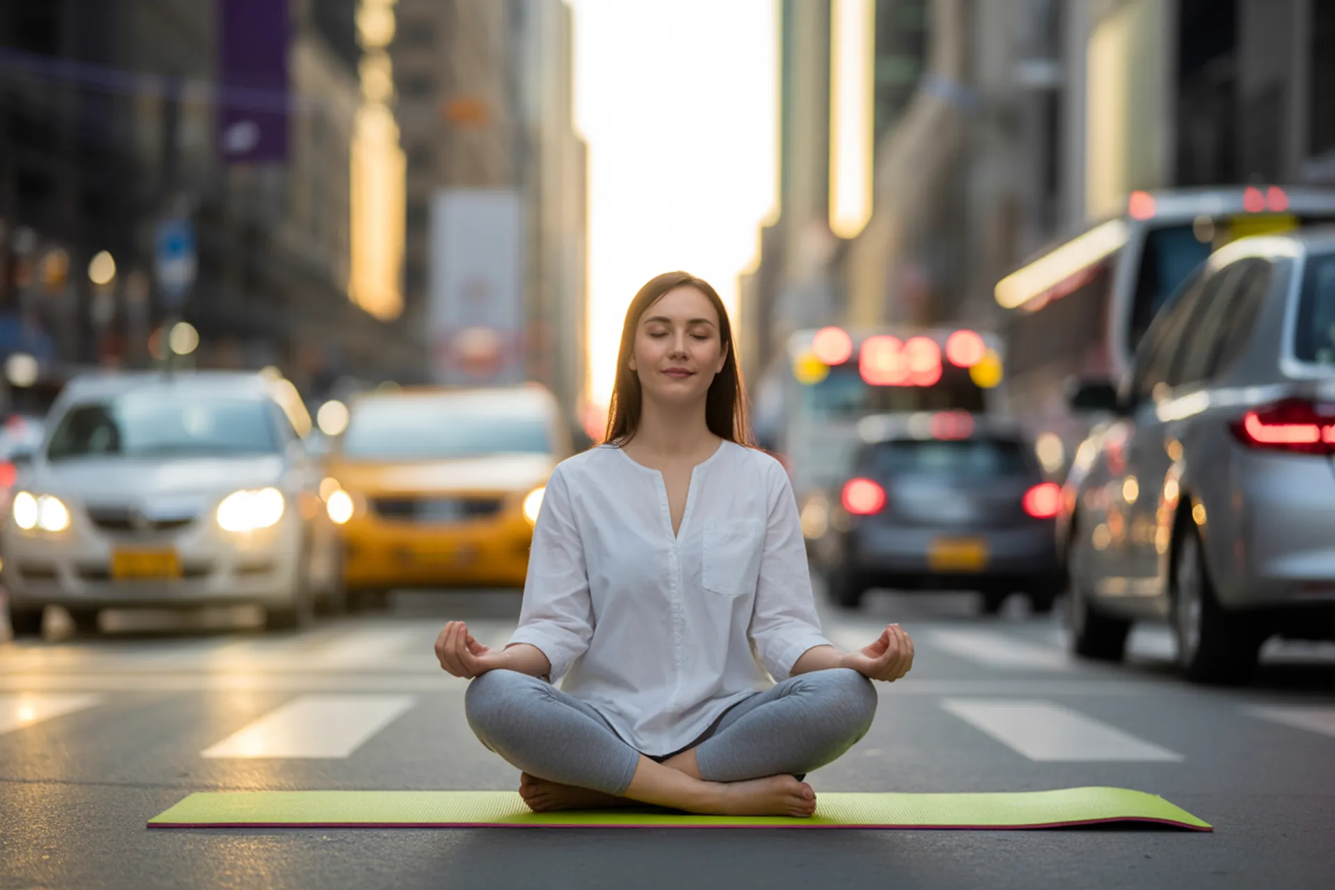 Mujer meditando en la naturaleza aplicando la técnica RAIN