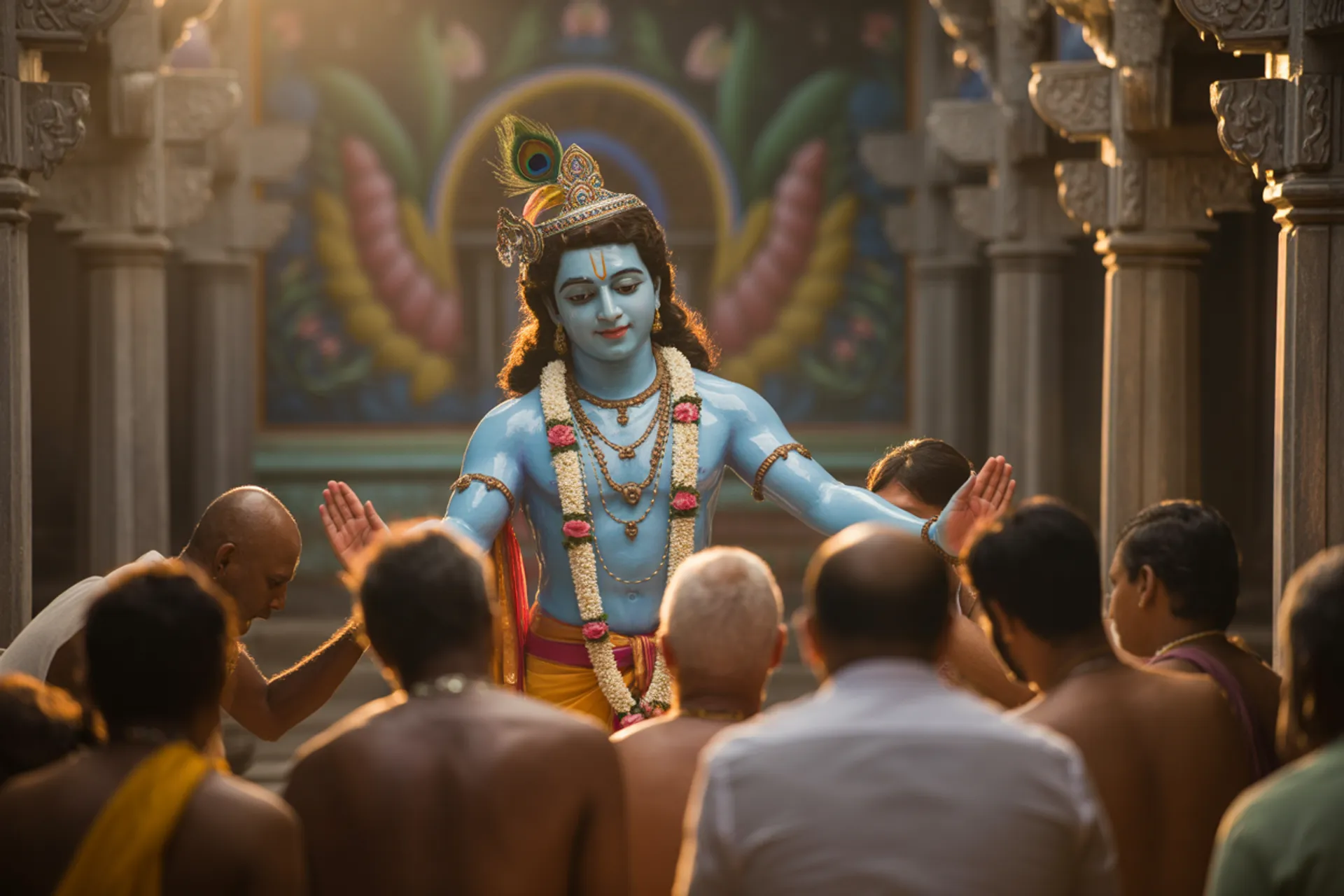 Ilustración simbólica de maya y la realidad según la Bhagavad Gita