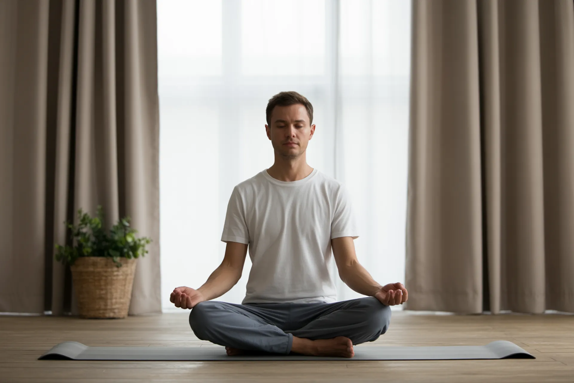 Persona meditando en la naturaleza practicando mindfulness