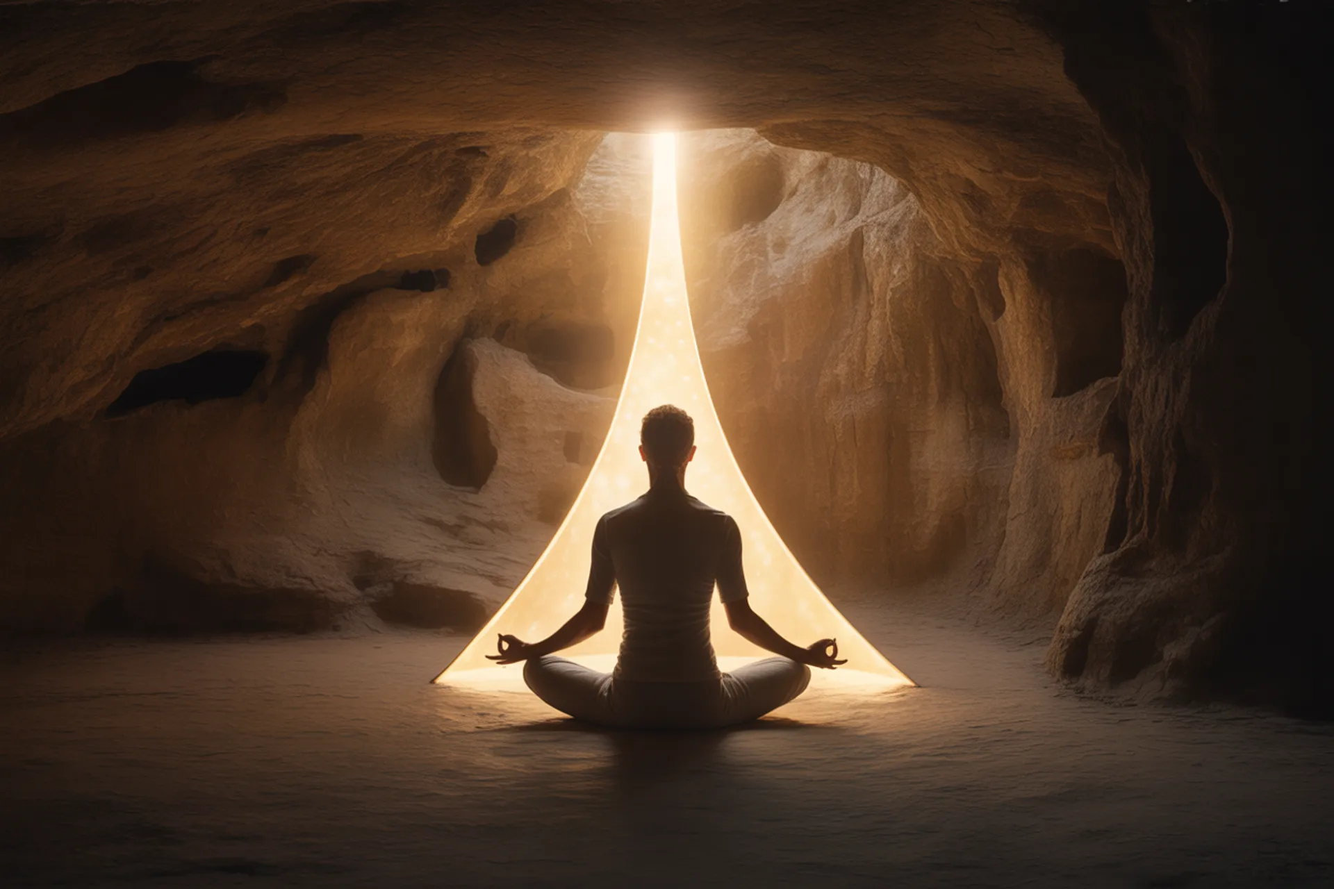 Figura meditativa bajo la luz de la luna, simbolizando la purificación del ego